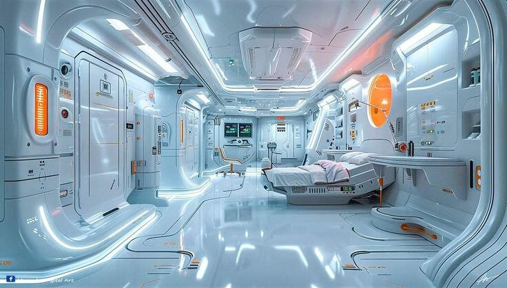 Medical Bay Area medis dengan peralatan pemulihan canggih.